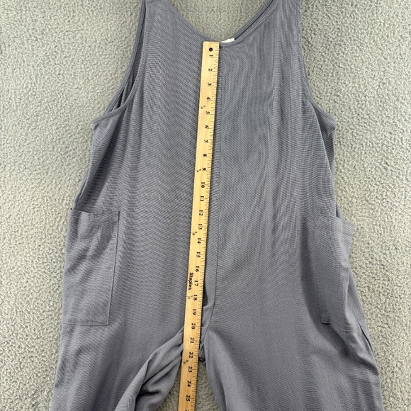 Hunter & Brown Linen Blend Lagenlook Wide Leg Jumpsuit Overalls Gray Small - Picture 8 of 15